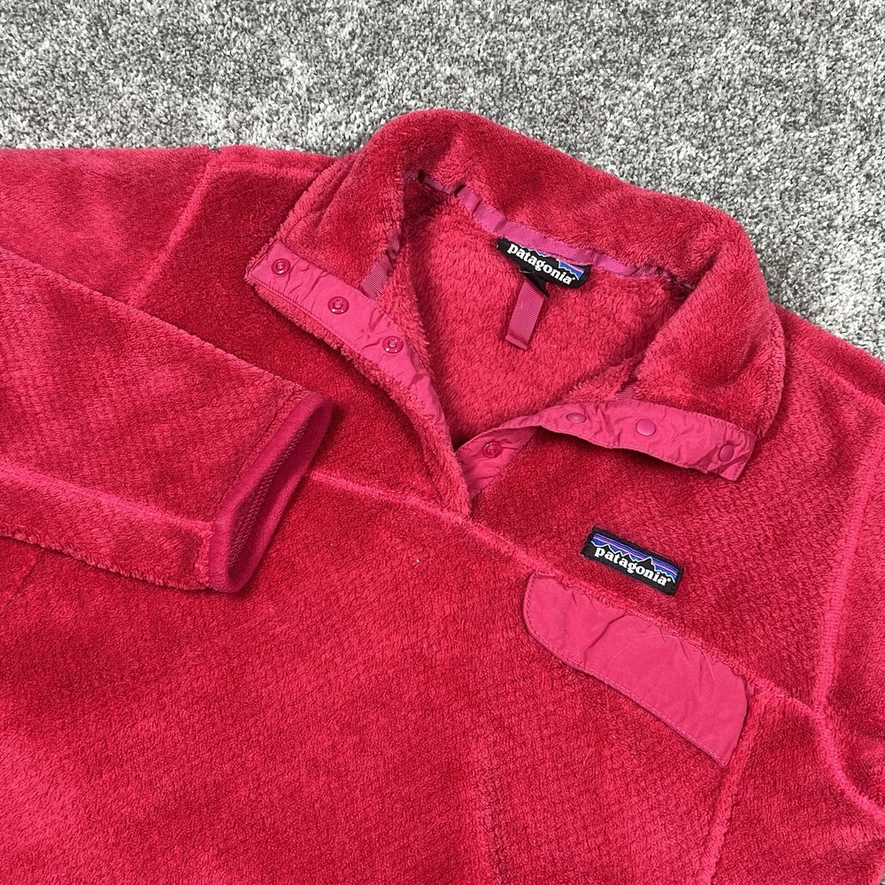 Patagonia Womens Synchilla Snap-T Fleece Pullover Size M Red Polartec Re-Tool